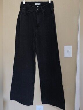 Abercrombie & Fitch Black Wide-Leg High-Rise Jeans